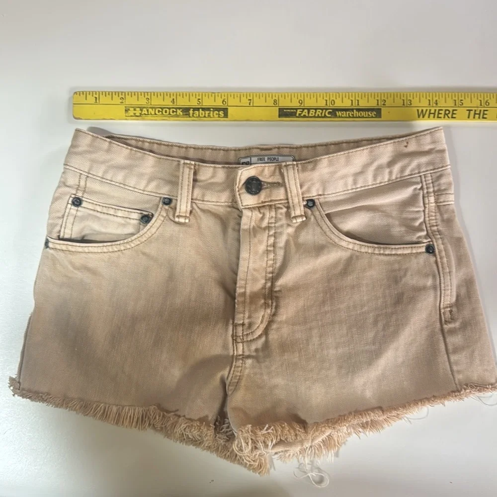 Free People Frayed Hem Khaki Shorts - Picture 9 of 9
